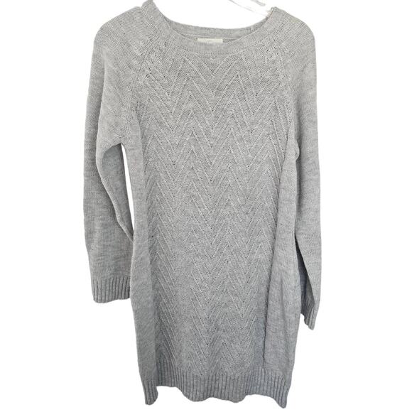 🆓 FREE Jun & Ivy | Francesca's Heather Gray Cable Knit Sweater Dress Medium NWT - Picture 1 of 6
